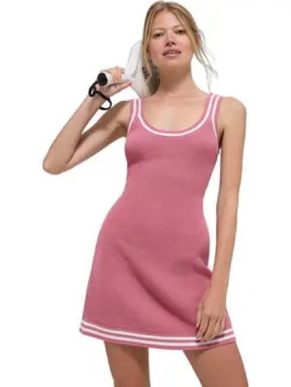 Alo Tennis Club Sweater Knit Dress Pink